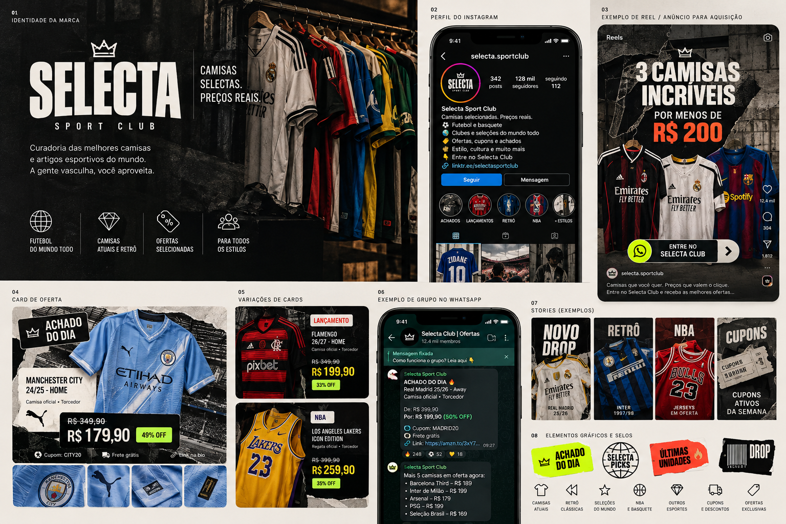 Arara de camisas de clubes, referência de estilo da Selecta Sport Club